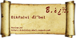 Bikfalvi Ábel névjegykártya